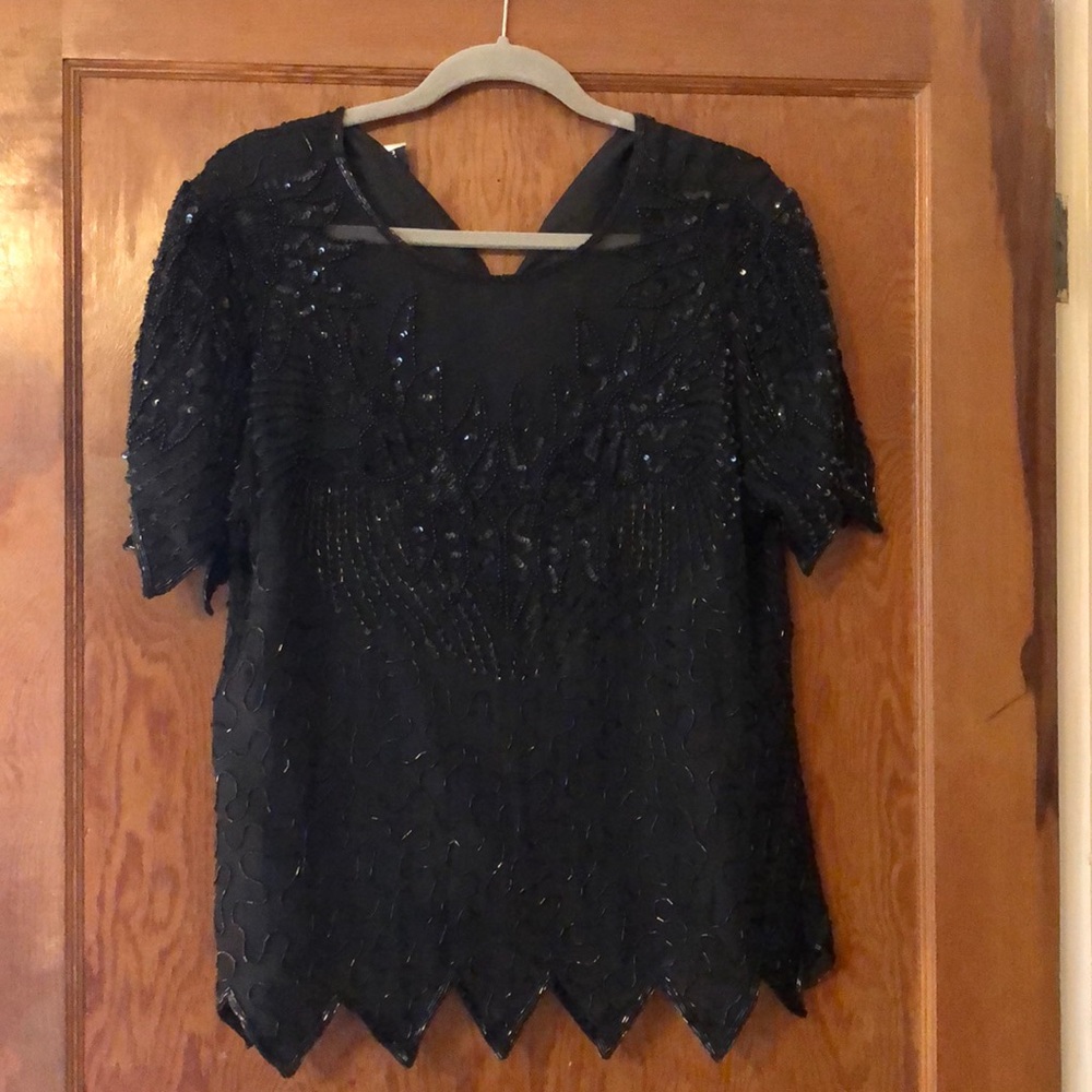 Black sequined dress shirt